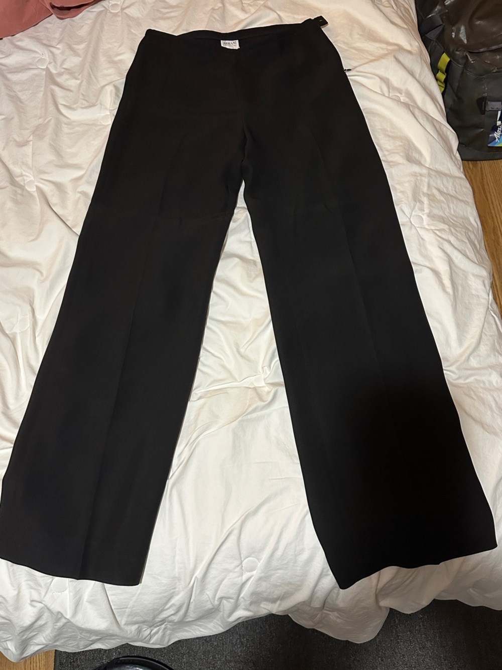 Armani Collezioni Black Wide-Leg Dress Pants for Women